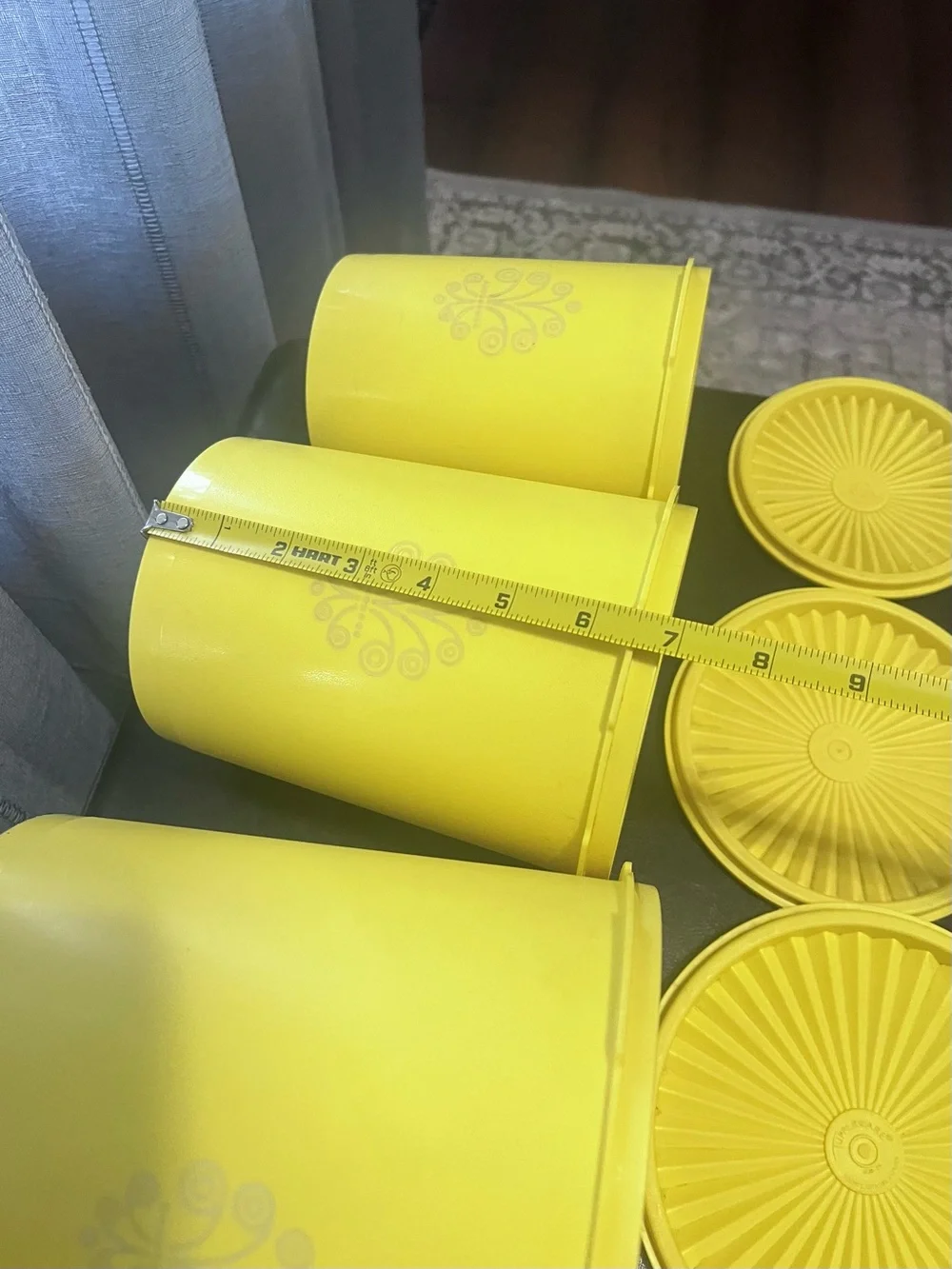 Vintage Tupperware Daffodil Yellow Servalier Canister 5-Piece Nesting Set w/Lids
